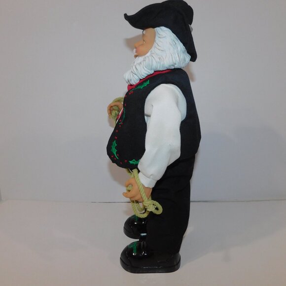 Gemmy 15" Animated Dancing Musical Christmas Cowboy Santa Claus with Lasso - Picture 8 of 10